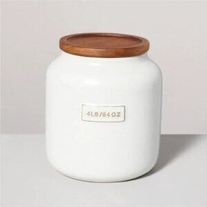 64oz Dry Goods Stoneware Canister with Wood Lid - Hearth & Hand™ with Magnolia